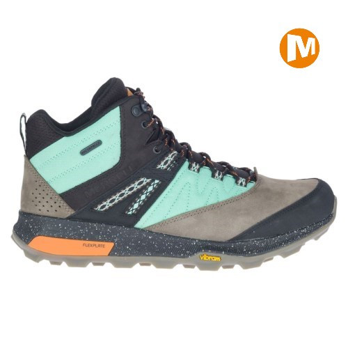 Merrell Zion Mid Waterproof X Unlikely Mens Hiking Shoes Grey/Turquoise UK.ILTW